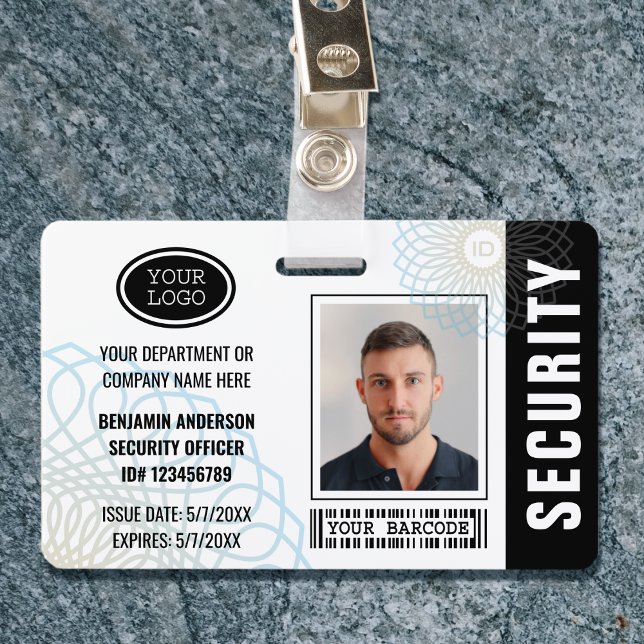 Badge Photo d'identité de l'agent de sécurité personnali (Créateur téléchargé)