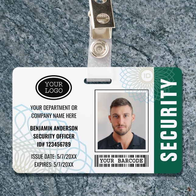 Badge Photo d'identité de l'agent de sécurité personnali (Créateur téléchargé)