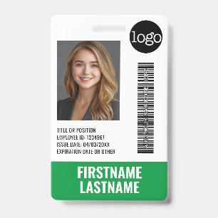 Badge Photo d'identité de l'employé essentiel, code-barr