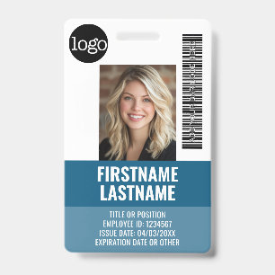 Badge Photo d'identité de l'employé essentiel, code-barr