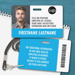 Badge Photo d'identité de l'employé essentiel, code-barr