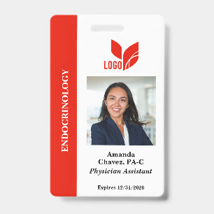 Badge Photo d'identité d'employé personnalisée rouge ave