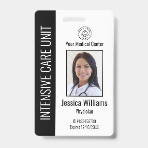 Badge Photo d'identité d'hôpital personnalisée avec logo