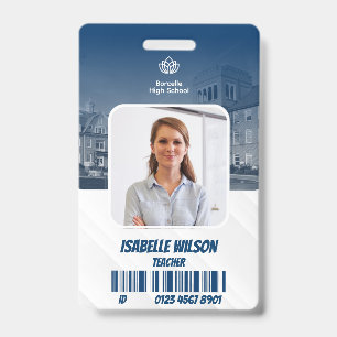 Badge photo d'identité du personnel enseignant de 