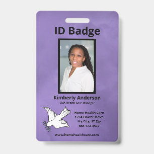 Badge Photo d'identité employé à l'aquarelle violette av