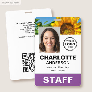Badge Photo d'identité moderne pour employé d'entreprise
