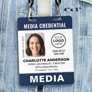 Badge Photo d'identité moderne pour les médias Logo Sécu