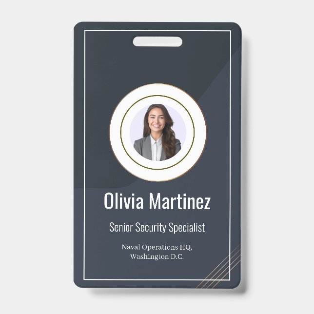 Badge Photo d'identité officielle de l'employé de la Mar (Avant)