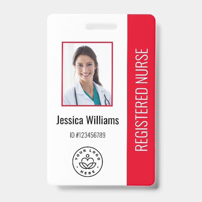 Badge photo d'identité personnalisé pour l'employé (Avant)