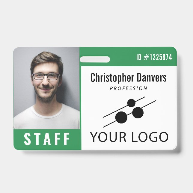Badge Photo d'identité professionnelle avec logo grand f (Avant)