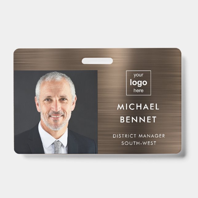Badge Photo d'identité professionnelle de la société en  (Avant)