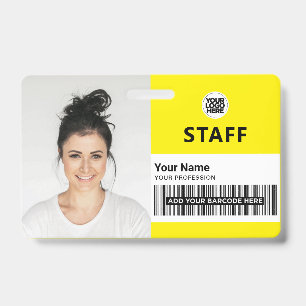 Badge Photo d'identité professionnelle de l'employé jaun