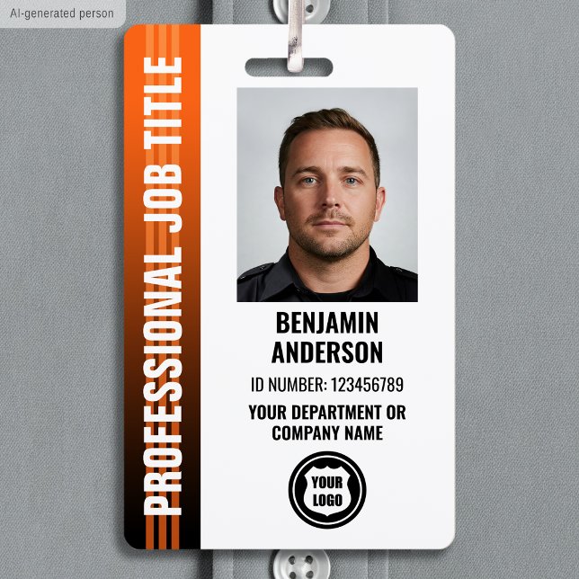 Badge Photo d'identité professionnelle d'employé avec lo (Créateur téléchargé)