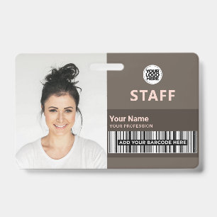 Badge Photo d'identité professionnelle féminine marron t