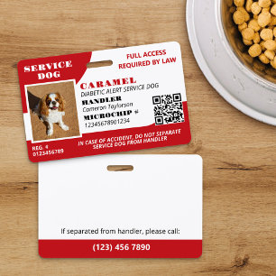 Badge Photo d'identité QR Code du chien d'assistance Rou
