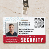 Photo d'identité rouge pour garde de sécurité priv