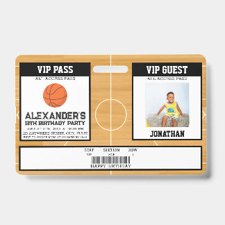 Badge Photo d'invité avec passeport VIP pour fête d'anni