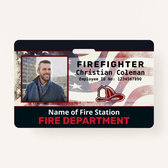 Badge Photo du code de la barre de logo de la carte d'id (Devant)