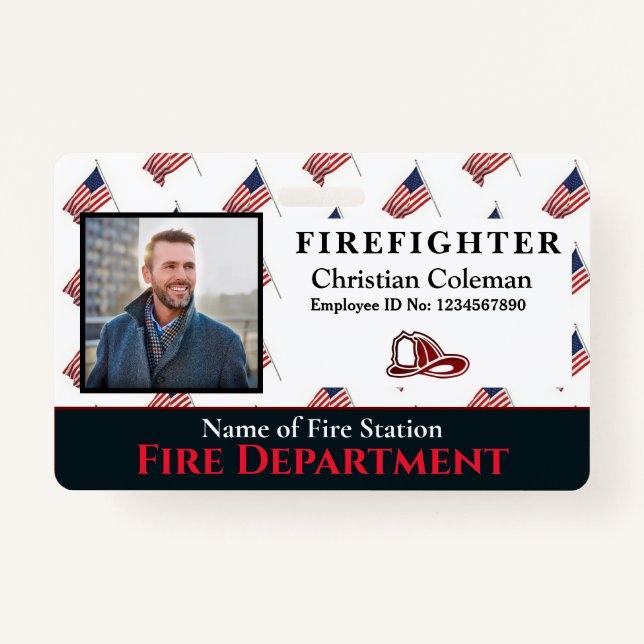 Badge Photo du code de la barre de logo de la carte d'id (Devant)