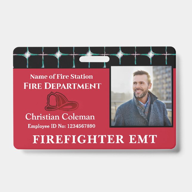 Badge Photo du code de la barre de logo de la carte d'id (Face)