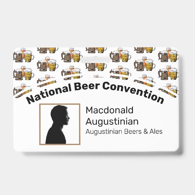 Badge Photo du délégué de la convention de bière (Avant)