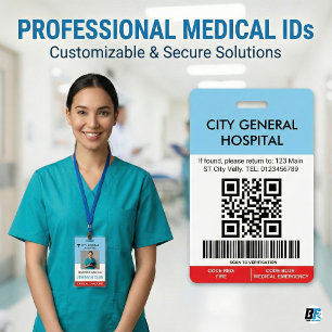 Badge Photo du personnel de l'hôpital Code QR de l'inf