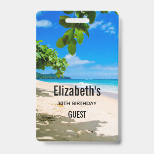 Badge Photo d'un bel invité de plage tropicale ensoleill