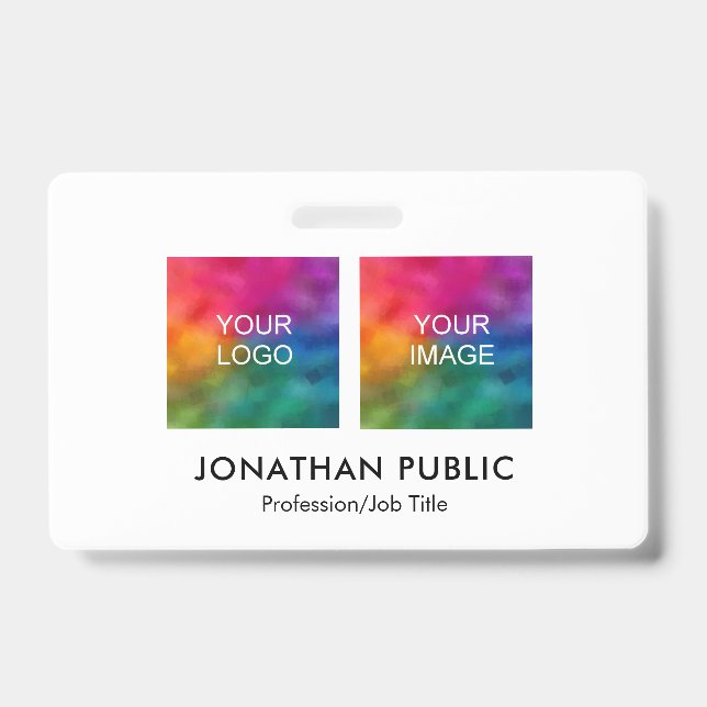 Badge Photo Employé Ajoutez votre logo d'entreprise ici (Front)