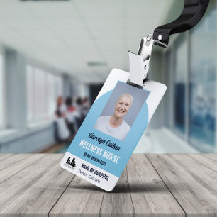 Badge Photo en bleu clair Identifiant de votre hôpital L