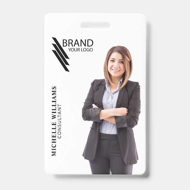Badge Photo et logo élégants professionnels (Avant)