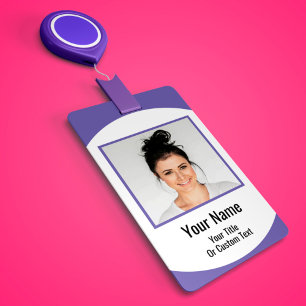 Badge Photo Et Nom De L'Employé Personnalisé Simple Delu