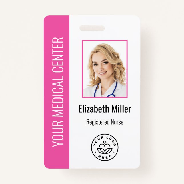 Badge Photo et texte personnalisés Médicales (Devant)
