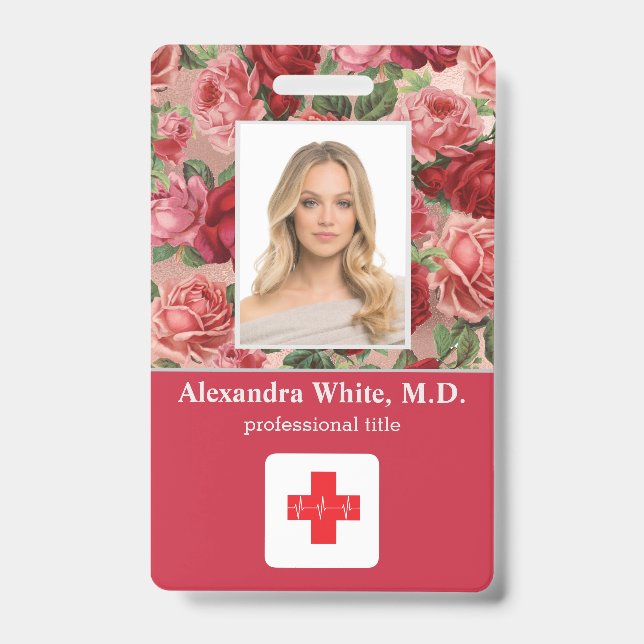 Badge Photo ID employé Hôpital Médicale professionnel (Avant)