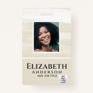 Badge PHOTO-ID Employé VIP PASS Aquarelle Résumé