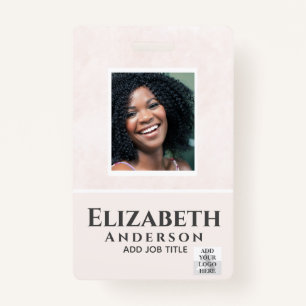 Badge PHOTO-ID Employé VIP PASS Aquarelle Résumé