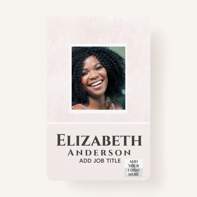 Badge PHOTO-ID Employé VIP PASS Aquarelle Résumé (Devant)