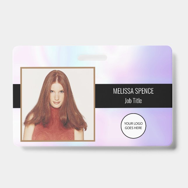 Badge Photo ID Holographic Company Logo Security (Front)