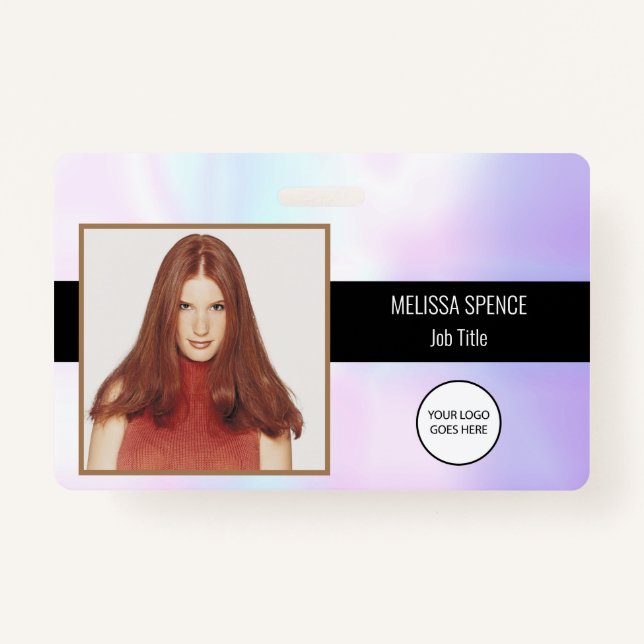 Badge Photo ID Holographic Company Logo Security (Devant)