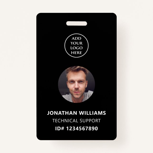 Badge Photo ID QR Code Société Logo Nom du personnel Tit (Devant)
