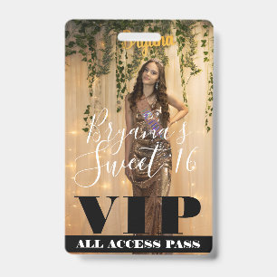 Badge Photo Image Carte Personnalisée Anniversaire 16 An