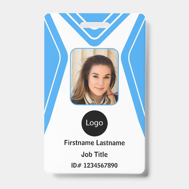 Badge photo, logo, code à barres (Avant)