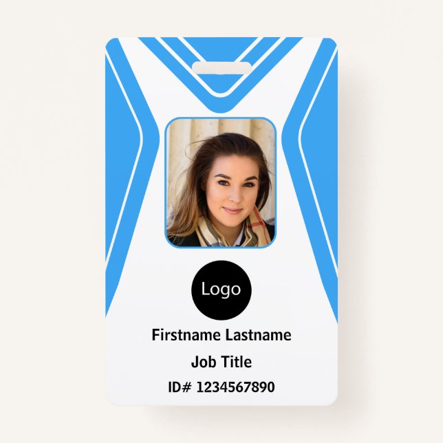Badge photo, logo, code à barres (Devant)