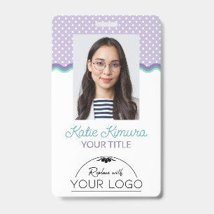 Badge Photo & Logo Points & Vagues Violet