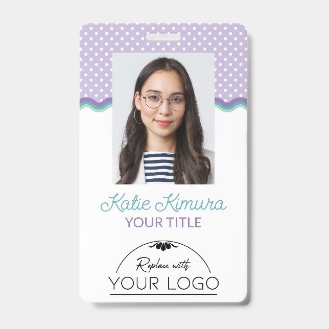 Badge Photo & Logo Points & Vagues Violet (Avant)