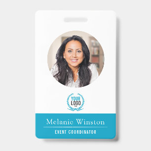 Badge Photo Logo Professionnel Office Turquoise profon