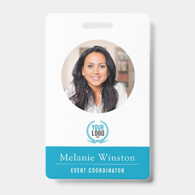 Badge Photo| Logo Professionnel Office| Turquoise profon (Avant)