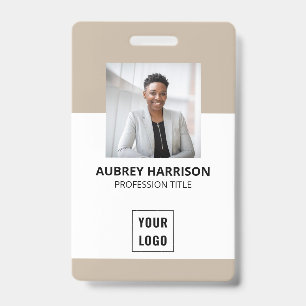 Badge Photo Moderne Professionnel d'Entreprise