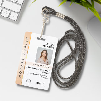 Badge Photo Notaire professionnel Classic Peach & Gold