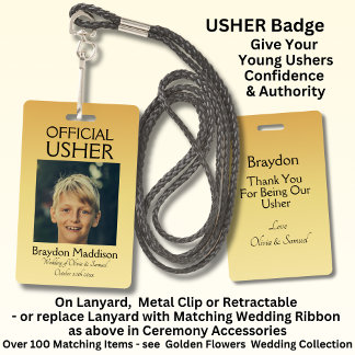 Badge Photo Officiel Fleurs Dorées USHER