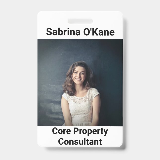 Badge Photo officielle avec nom et société (Avant)